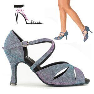 G’Franco NWT Vegas Dancing Shoes Irridescent Polychromatic 3.5” heel Size 7
